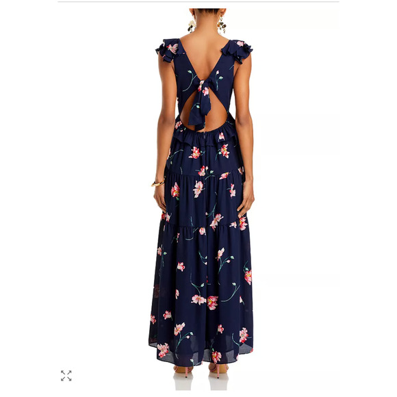 AQUA Bloomingdale's 'Ruffled Maxi dress - Exclusive', XS NWT - Picture 5 of 5